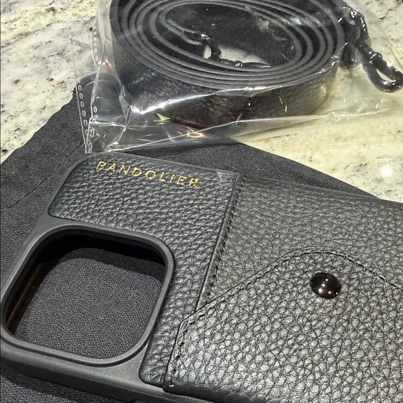 NEW with tags- Bandolier Black Phone Case with Strap - Picture 2 of 8